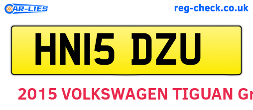 HN15DZU are the vehicle registration plates.