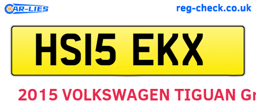 HS15EKX are the vehicle registration plates.