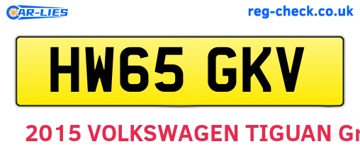 HW65GKV are the vehicle registration plates.