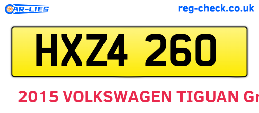 HXZ4260 are the vehicle registration plates.