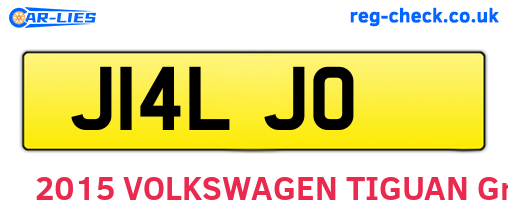 J14LJO are the vehicle registration plates.