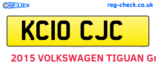 KC10CJC are the vehicle registration plates.
