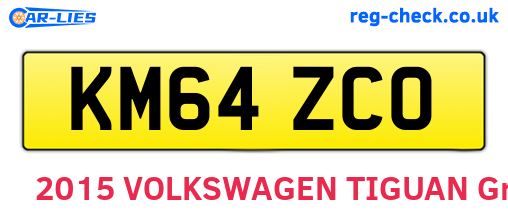 KM64ZCO are the vehicle registration plates.