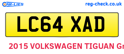 LC64XAD are the vehicle registration plates.
