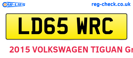 LD65WRC are the vehicle registration plates.