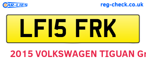 LF15FRK are the vehicle registration plates.