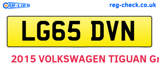 LG65DVN are the vehicle registration plates.