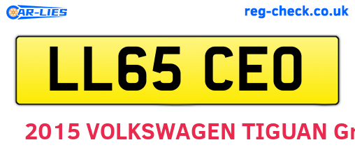 LL65CEO are the vehicle registration plates.