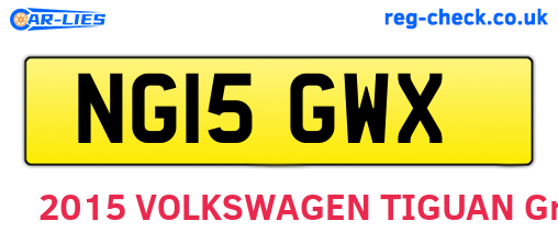 NG15GWX are the vehicle registration plates.
