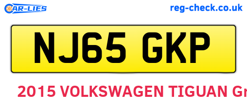 NJ65GKP are the vehicle registration plates.