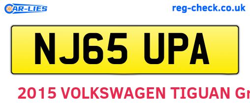 NJ65UPA are the vehicle registration plates.