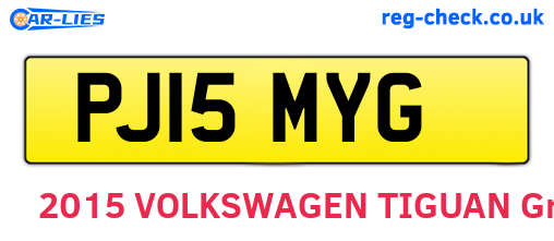 PJ15MYG are the vehicle registration plates.