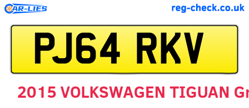 PJ64RKV are the vehicle registration plates.