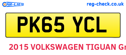 PK65YCL are the vehicle registration plates.
