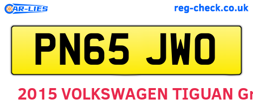 PN65JWO are the vehicle registration plates.