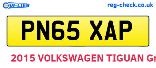 PN65XAP are the vehicle registration plates.