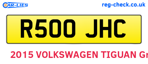 R500JHC are the vehicle registration plates.