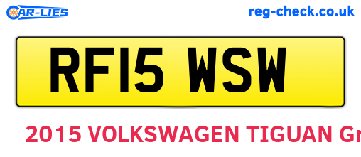 RF15WSW are the vehicle registration plates.