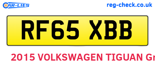 RF65XBB are the vehicle registration plates.
