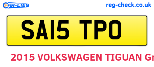 SA15TPO are the vehicle registration plates.