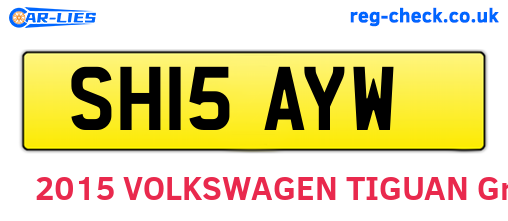 SH15AYW are the vehicle registration plates.