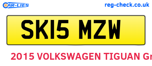 SK15MZW are the vehicle registration plates.
