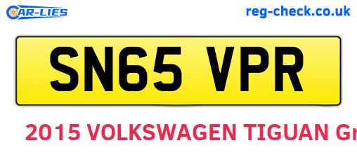 SN65VPR are the vehicle registration plates.