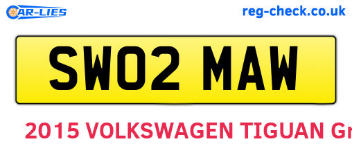 SW02MAW are the vehicle registration plates.