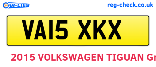 VA15XKX are the vehicle registration plates.