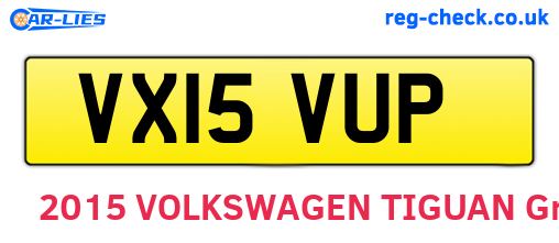 VX15VUP are the vehicle registration plates.
