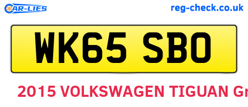 WK65SBO are the vehicle registration plates.