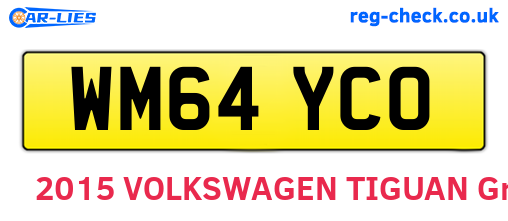 WM64YCO are the vehicle registration plates.