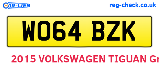 WO64BZK are the vehicle registration plates.