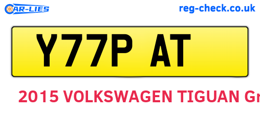 Y77PAT are the vehicle registration plates.