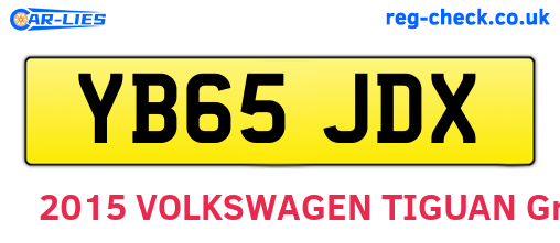 YB65JDX are the vehicle registration plates.
