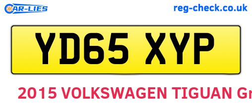 YD65XYP are the vehicle registration plates.