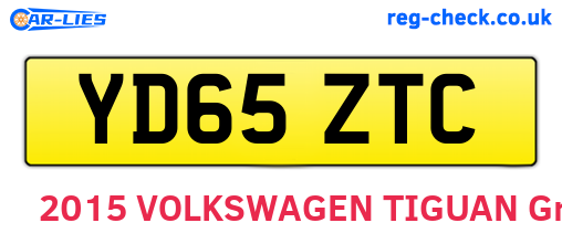 YD65ZTC are the vehicle registration plates.