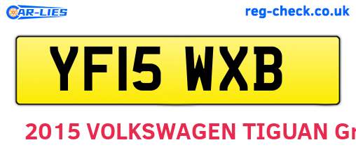 YF15WXB are the vehicle registration plates.