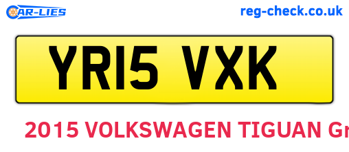 YR15VXK are the vehicle registration plates.