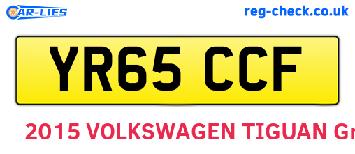 YR65CCF are the vehicle registration plates.