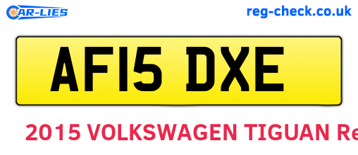 AF15DXE are the vehicle registration plates.