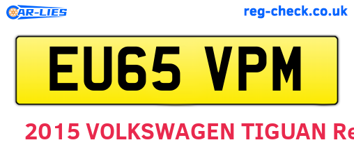 EU65VPM are the vehicle registration plates.