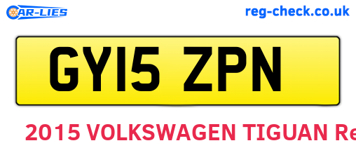 GY15ZPN are the vehicle registration plates.