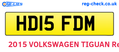 HD15FDM are the vehicle registration plates.