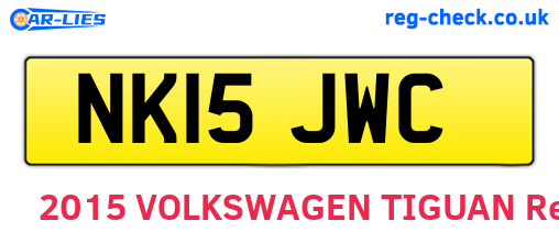 NK15JWC are the vehicle registration plates.