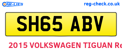 SH65ABV are the vehicle registration plates.
