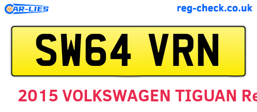 SW64VRN are the vehicle registration plates.