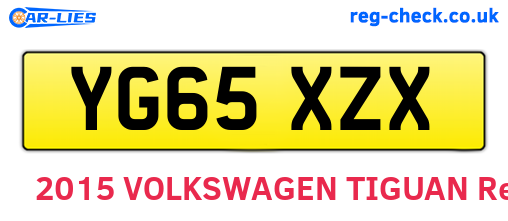 YG65XZX are the vehicle registration plates.