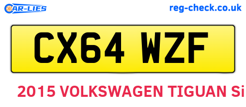 CX64WZF are the vehicle registration plates.