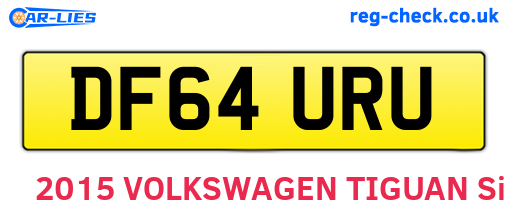 DF64URU are the vehicle registration plates.